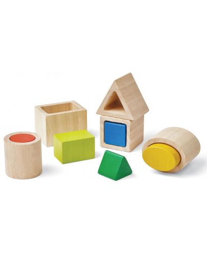 Дървени кубчета за редене и сортиране PlanToys  - 2