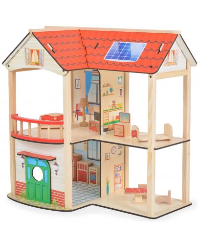Дървена къща за кукли Moni Toys - Elly - 4