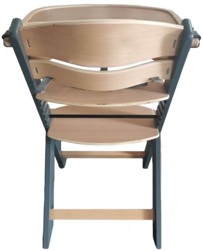 Дървен стол за хранене 2в1 Cangaroo - Nuttle, сив - 5
