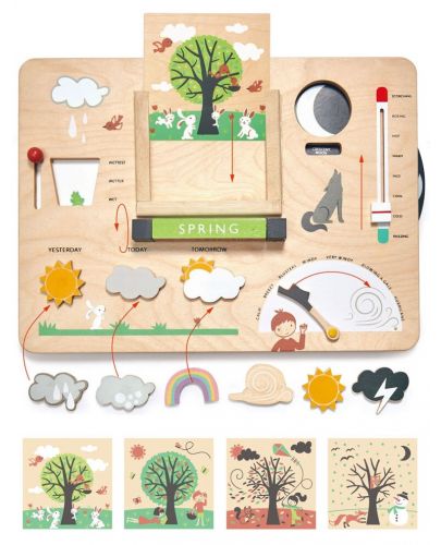 Дървено образователно табло Tender Leaf Toys - Малкият синоптик - 3