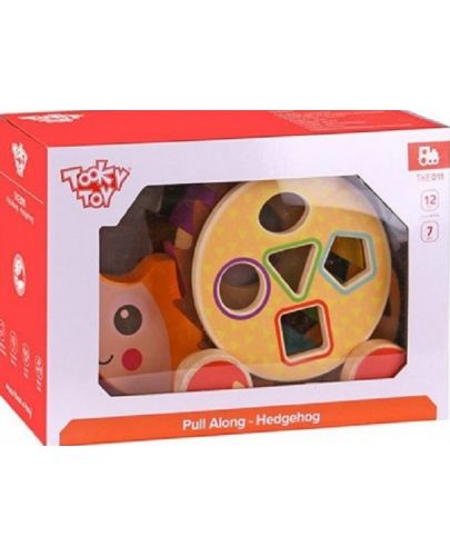 Дървена играчка за дърпане със сортер Tooky toy - Таралежче - 2