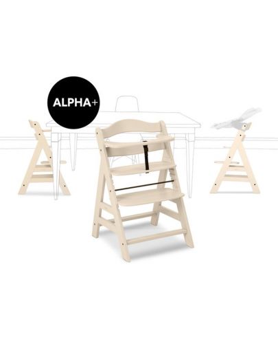 Дървено столче за хранене Hauck - Alpha Plus, Vanilla - 5