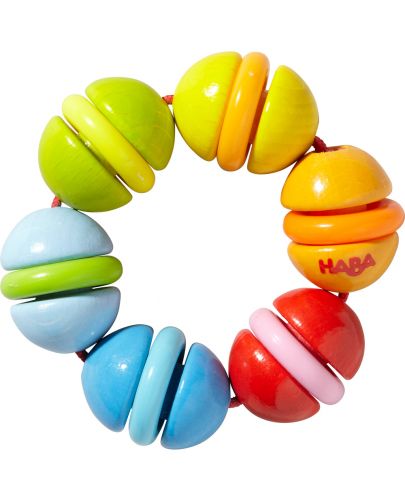 Дървена бебешка играчка Haba - Пъстри топчета - 1