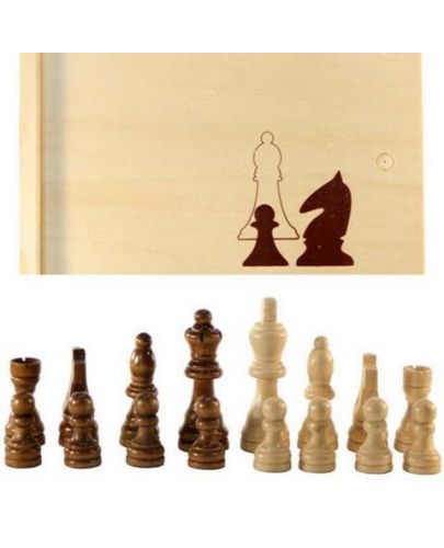 Фигурки за шах в дървена кутия - 2