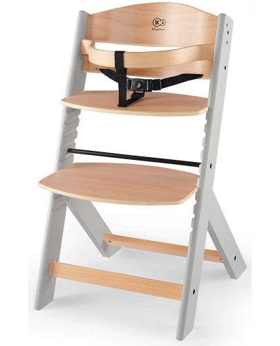 Дървено столче за хранене KinderKraft - Enock, сиво - 2