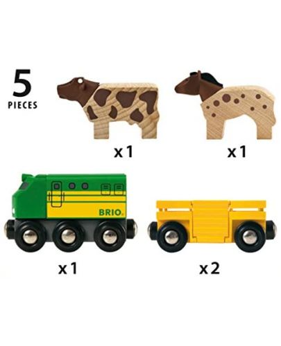 Дървена играчка Brio - Влакче Ферма - 4