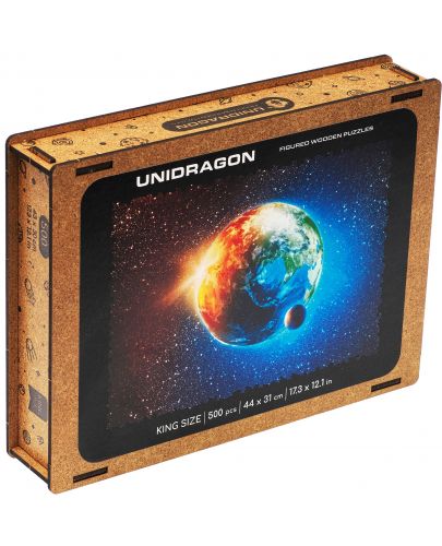 Дървен пъзел Unidragon от 500 части - Планетата Земя (размер KS) - 1