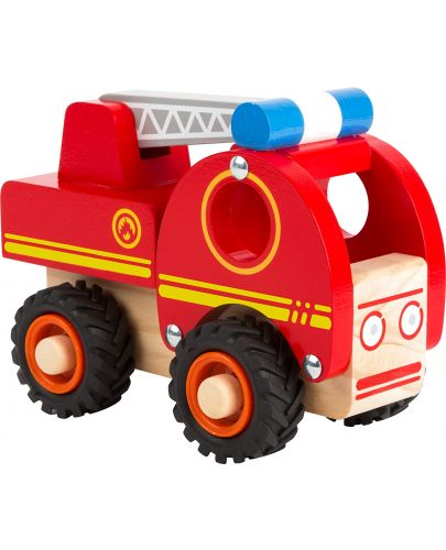 Дървена играчка Small Foot - Пожарна, червена - 1