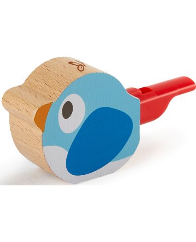 Дървена свирка Hape - Птиче, синя - 1