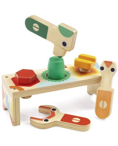 Дървена играчка Djeco - Bricolou, мини работилница - 1