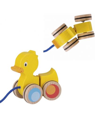 Дървена играчка Goki - Пате за дърпане - 2