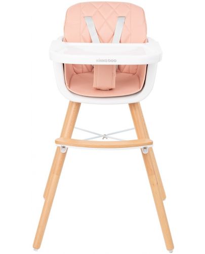 Дървено столче за храненe Kikka Boo - Woody, розово - 2