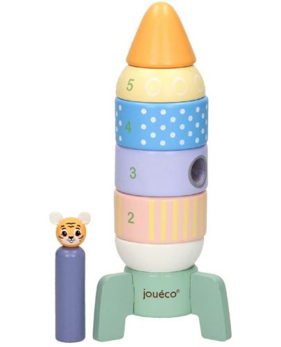 Дървена играчка за нанизване  Jouéco - Ракета - 2