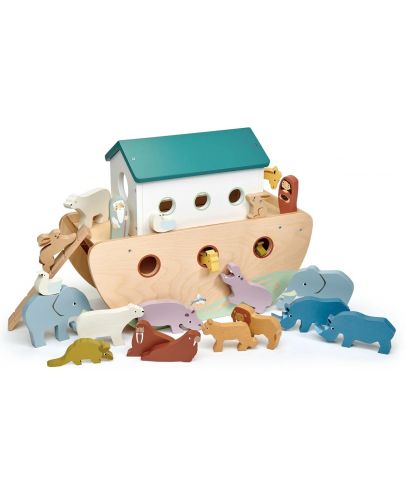 Дървен комплект фигурки Tender Leaf Toys - Ноев ковчег с животни - 3