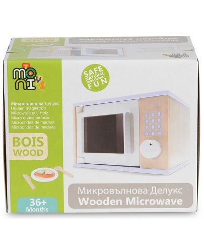 Дървена играчка Moni - Mикровълнова печка  - 4