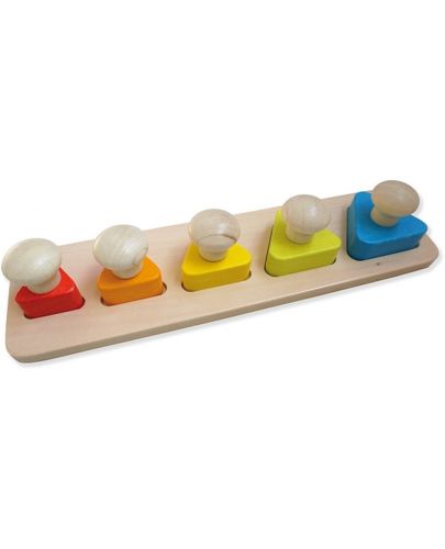 Дървена играчка Andreu toys - С триъгълни части и големи дръжки - 1