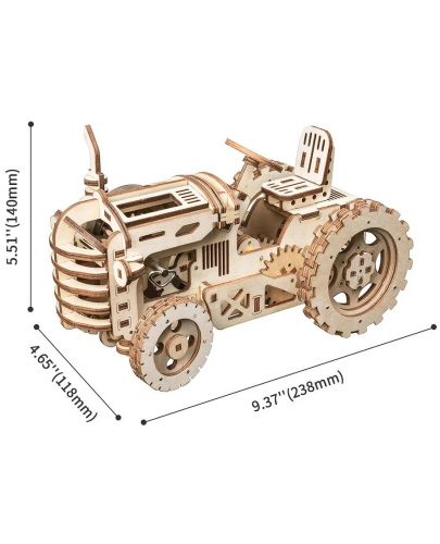 Дървен 3D пъзел Robo Time от 135 части - Трактор - 2