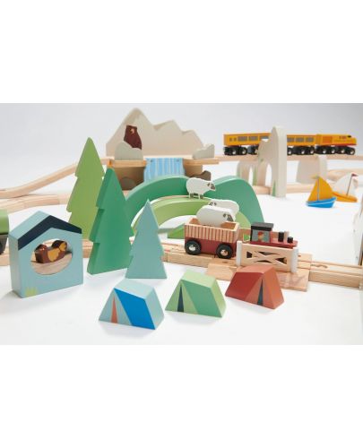 Дървен влаков комплект Tender Leaf Toys - Невероятният планински влак - 10