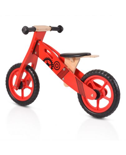 Дървен балансиращ велосипед Moni Toys, 5017, червен - 2