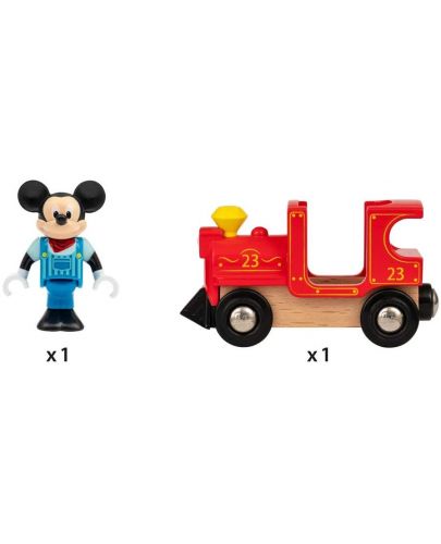 Дървена играчка Brio - Локомотив и фигурка Mickey Mouse - 3