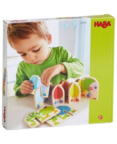 Дървена детска игра Haba - Подреди цветна гъсеница - 1