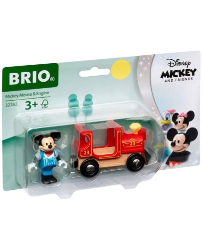 Дървена играчка Brio - Локомотив и фигурка Mickey Mouse - 4