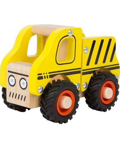 Дървена играчка Small Foot - Камион, жълт - 2