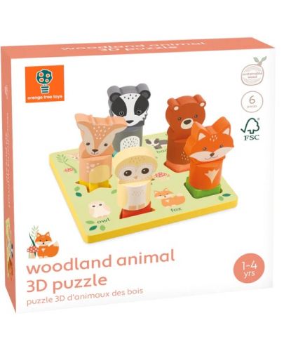 Дървен 3D пъзел Orange Tree Toys - Горски животни - 1