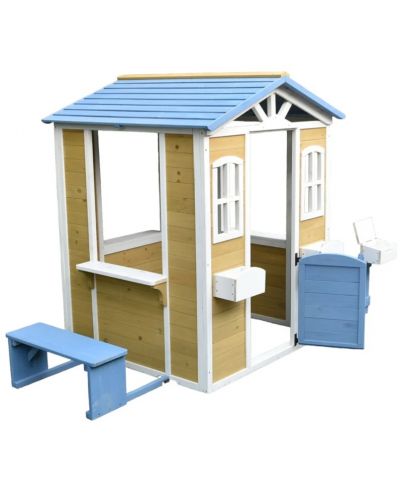 Дървена детска къща Ginger Home - Бяло-синя - 3
