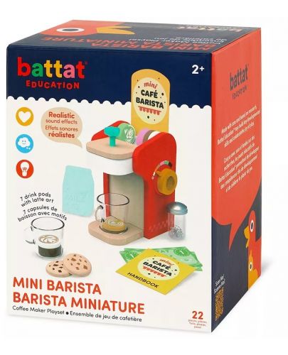 Дървена играчка Battat - Кафемашина Barista с аксесоари - 4