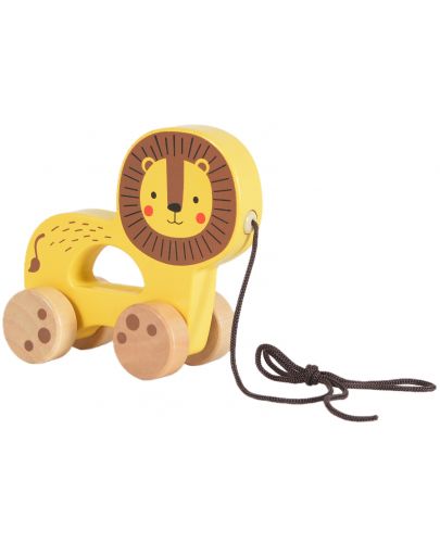 Дървена играчка за дърпане Tooky Toy - Лъвче - 1