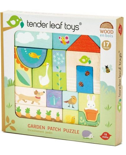 Дървена игра-пъзел Tender Leaf - С градински мотив, 16 части - 3