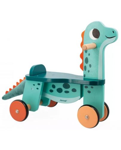 Дървена играчка за яздене Janod - Динозавър - 1