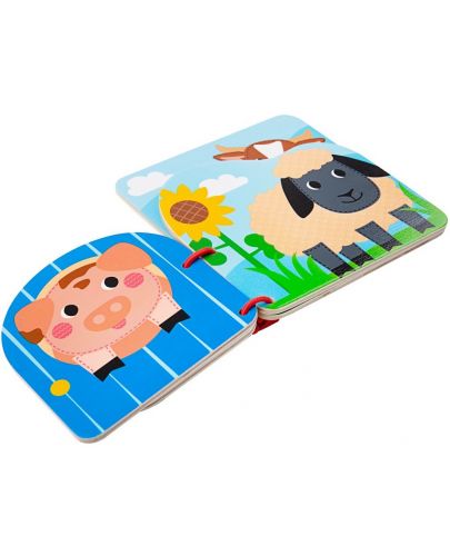 Дървена бебешка книжка Bigjigs - Ферма - 2
