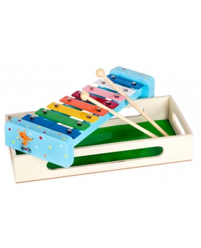 Дървена музикална играчка Pino - Ксилофон, лисиче, в кутия - 2
