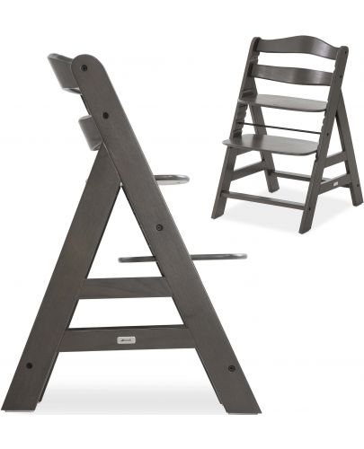 Дървено столче за хранене Hauck - Alpha Plus Select, charcoal - 7