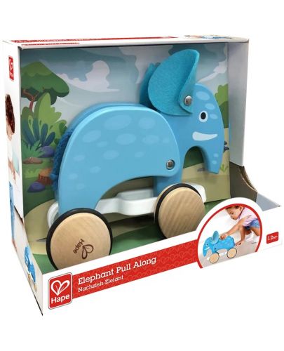 Дървена играчка HaPe International  - Слон на колела - 2