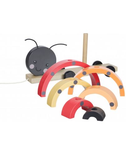 Дървена играчка за дърпане и нанизване Orange Tree Toys - Калинка - 2