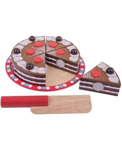 Дървена играчка Bigjigs - Шоколадова торта - 2