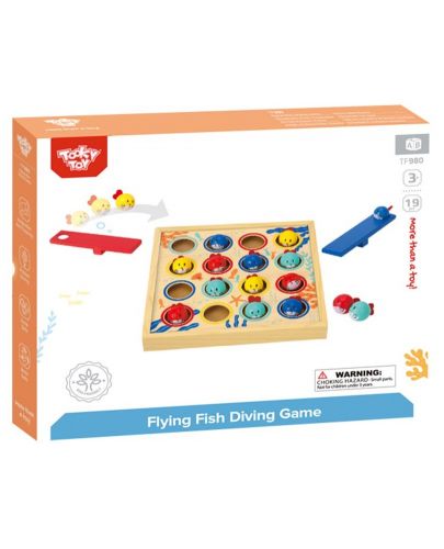 Дървена детска игра Tooky Toy - Летящи рибки - 3