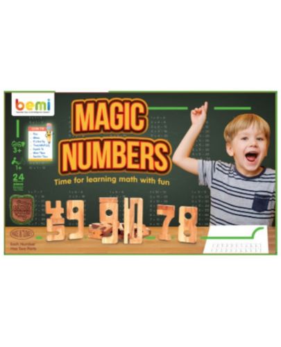 Дървена игра Bemi - Магически числа, 24 части - 1