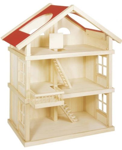Дървена къща за кукли на 3 етажа Goki - 1