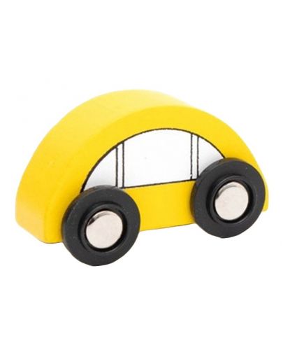 Дървена играчка Smart Baby - Автомобил, жълт - 1