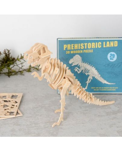 Дървен 3D пъзел Rex London - Праисторическа земя, Тиранозавър - 4