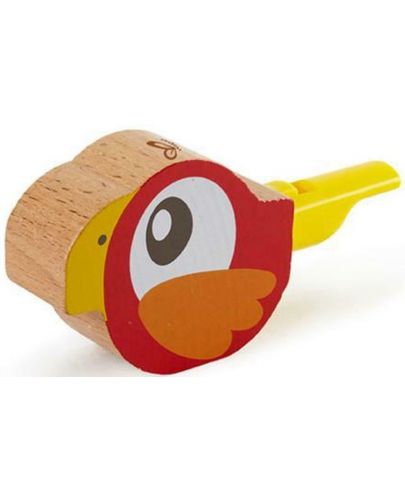 Дървена свирка Hape - Птиче, червена - 1