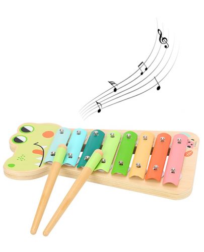 Дървен ксилофон Tooky Toy - Веселият крокодил - 1