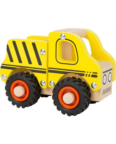 Дървена играчка Small Foot - Камион, жълт - 1