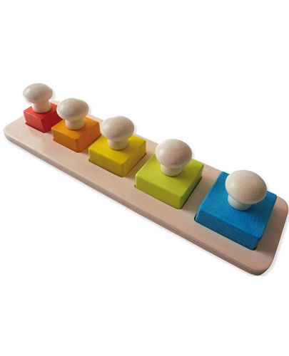 Дървена играчка Andreu toys - С кwadratni части и големи дръжки - 1