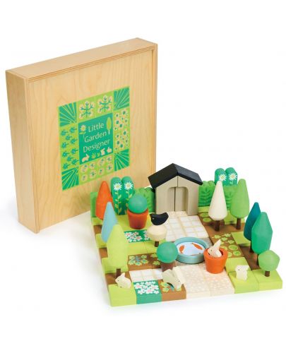 Дървен игрален комплект Tender Leaf Toys - Моята градина, 67 части - 5