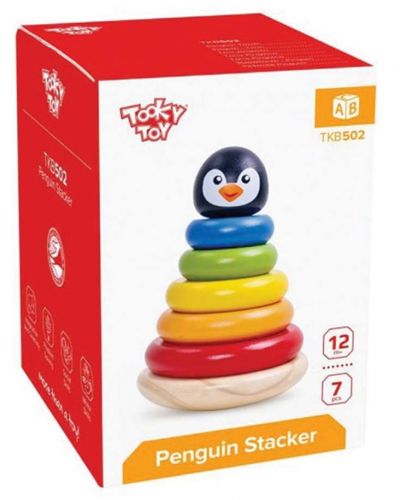 Дървена низанка Tooky Toy - Пингвин - 1